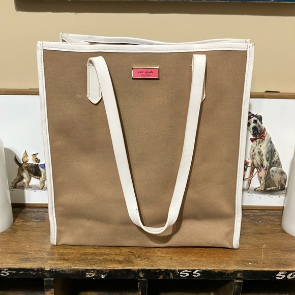 Kate Spade Tan and White Tote Bag - Picture 1 of 6